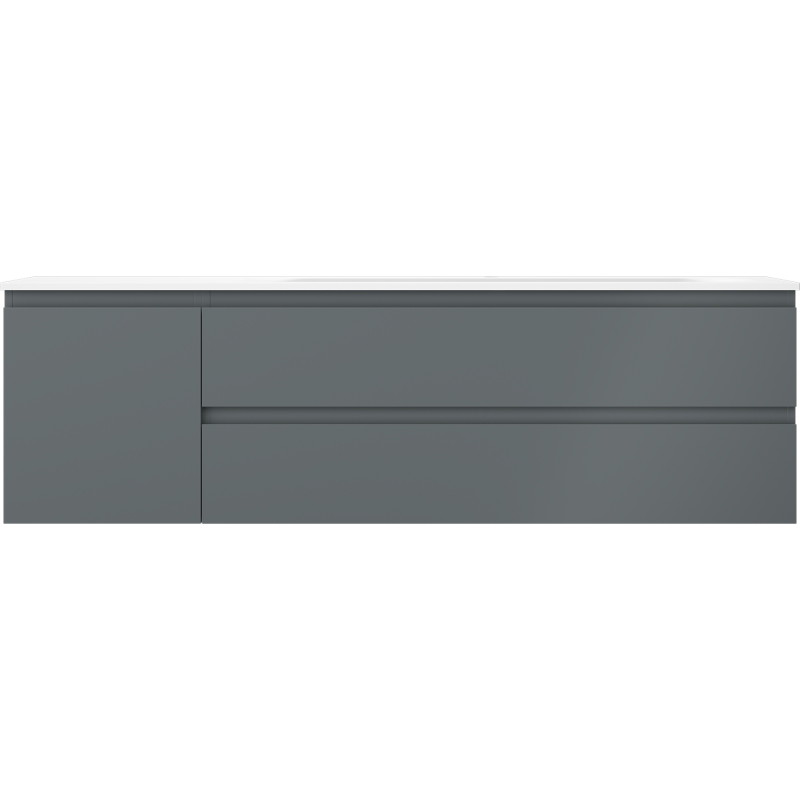 Mexen Orio dulap de baie 160 cm cu lavoar Vela dreapta, 2S, 1D, grafit mat/alb mat - 91A13-16047-3-BBFFF66-W23P01