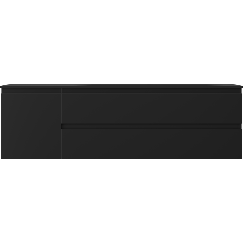 Mexen Orio dulap baie 160 cm cu chiuvetă Vela dreaptă, 2S, 1D, negru mat - 91A13-16047-3-BBFFF71-W23P71