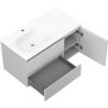 Mexen Rivel dulap baie 90 cm cu lavoar Vela stânga, 2S, 1D, canelată, gri mat/alb mat - 91A23-09047-3-BBFFF62-W23L01