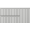 Mexen Rivel dulap de baie 90 cm cu chiuvetă Vela stânga, 2S, 1D, canelată, gri mat/alb mat - 91A23-09047-3-BBFFF62-W23L01