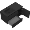 Mexen Rivel dulap baie 90 cm cu lavoar Vela stângă, 2S, 1D, canelat, negru mat - 91A23-09047-3-BBFFF71-W23L71