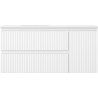 Mexen Rivel dulap de baie 100 cm cu lavoar Vela stânga, 2S, 1D, cu caneluri, alb mat - 91A23-10047-3-BBFFF01-W23L01