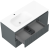 Mexen Rivel dulap baie 100 cm cu lavoar Vela stâng, 2S, 1D, canelat, grafit/alb mat - 91A23-10047-3-BBFFF66-W23L01