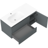 Mexen Rivel dulap baie 100 cm cu lavoar Vela stâng, 2S, 1D, canelat, grafit/alb mat - 91A23-10047-3-BBFFF66-W23L01