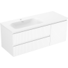 Mexen Rivel dulap de baie 120 cm cu lavoar Vela stâng, 2S, 1D, canelat, alb mat - 91A23-12047-3-BBFFF01-W23L01