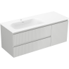 Mexen Rivel dulap baie 120 cm cu lavoar Vela stânga, 2S, 1D, canelat, gri mat/alb mat - 91A23-12047-3-BBFFF62-W23L01
