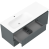 Mexen Rivel dulap de baie 120 cm cu lavoar Vela stânga, 2S, 1D, canelat, grafit/alb mat - 91A23-12047-3-BBFFF66-W23L01