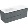 Mexen Rivel dulap de baie 120 cm cu lavoar Vela stânga, 2S, 1D, canelat, grafit/alb mat - 91A23-12047-3-BBFFF66-W23L01