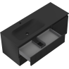 Mexen Rivel dulap de baie 120 cm cu lavoar Vela stâng, 2S, 1D, lemn stratificat, negru mat - 91A23-12047-3-BBFFF71-W23L71