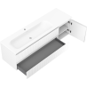 Mexen Rivel dulap baie 160 cm cu lavoar Vela stânga, 2S, 1D, canelat, alb mat - 91A23-16047-3-BBFFF01-W23L01