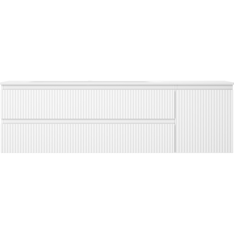 Mexen Rivel dulap baie 160 cm cu lavoar Vela stânga, 2S, 1D, riflat, alb mat - 91A23-16047-3-BBFFF01-W23L01