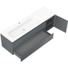 Mexen Rivel dulap de baie 160 cm cu chiuvetă Vela stângă, 2S, 1D, riflat, grafit/alb mat - 91A23-16047-3-BBFFF66-W23L01