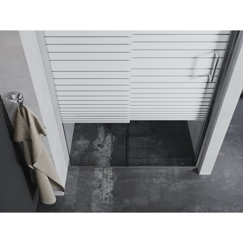 Mexen Apia uși de duș glisante 90 cm, benzi, crom - 845-090-000-01-20