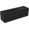 Mexen Rivel dulap baie 160 cm cu lavoar Vela stânga, 2S, 1D, canelat, negru mat - 91A23-16047-3-BBFFF71-W23L71