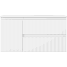 Mexen Rivel fürdőszobai szekrény 90 cm mosdókagylóval Vela jobb, 2S, 1D, bordázott, matt fehér - 91A23-09047-3-BBFFF01-W23P01