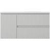 Mexen Rivel dulap baie 90 cm cu chiuvetă Vela dreapta, 2S, 1U, canelat, gri mat/alb mat - 91A23-09047-3-BBFFF62-W23P01