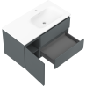 Mexen Rivel dulap de baie 90 cm cu lavoar Vela dreapta, 2S, 1D, canelat, grafit/alb mat - 91A23-09047-3-BBFFF66-W23P01
