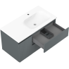 Mexen Rivel 90 cm-es fürdőszobai szekrény Vela jobbos, 2S, 1D, bordázott, grafit/fehér matt - 91A23-09047-3-BBFFF66-W23P01
