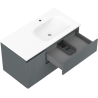 Mexen Rivel dulap de baie 90 cm cu lavoar Vela dreapta, 2S, 1D, canelat, grafit/alb mat - 91A23-09047-3-BBFFF66-W23P01