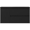 Mexen Rivel dulap baie 90 cm cu lavoar Vela dreapta, 2S, 1D, striat, negru mat - 91A23-09047-3-BBFFF71-W23P71