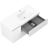 Mexen Rivel dulap de baie 100 cm cu lavoar Vela dreapta, 2S, 1D, cu riduri, alb mat - 91A23-10047-3-BBFFF01-W23P01