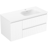 Mexen Rivel dulap de baie 100 cm cu lavoar Vela dreapta, 2S, 1D, cu riduri, alb mat - 91A23-10047-3-BBFFF01-W23P01
