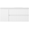Mexen Rivel dulap de baie 100 cm cu lavoar Vela dreapta, 2S, 1D, cu riduri, alb mat - 91A23-10047-3-BBFFF01-W23P01