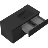 Mexen Rivel dulap baie 120 cm cu lavoar Vela drept, 2S, 1D, riflată, negru mat - 91A23-10047-3-BBFFF71-W23P71