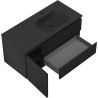 Mexen Rivel dulap baie 120 cm cu lavoar Vela dreapta, 2S, 1D, cu riflaje, negru mat - 91A23-10047-3-BBFFF71-W23P71