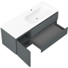 Mexen Rivel dulap baie 120 cm cu lavoar Vela dreapta, 2S, 1D, riflat, grafit/alb mat - 91A23-12047-3-BBFFF66-W23P01