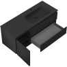 Mexen Rivel dulap baie 120 cm cu lavoar Vela dreapta, 2S, 1D, canelat, negru mat - 91A23-12047-3-BBFFF71-W23P71
