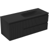 Mexen Rivel dulap baie 120 cm cu lavoar Vela dreapta, 2S, 1D, canelat, negru mat - 91A23-12047-3-BBFFF71-W23P71