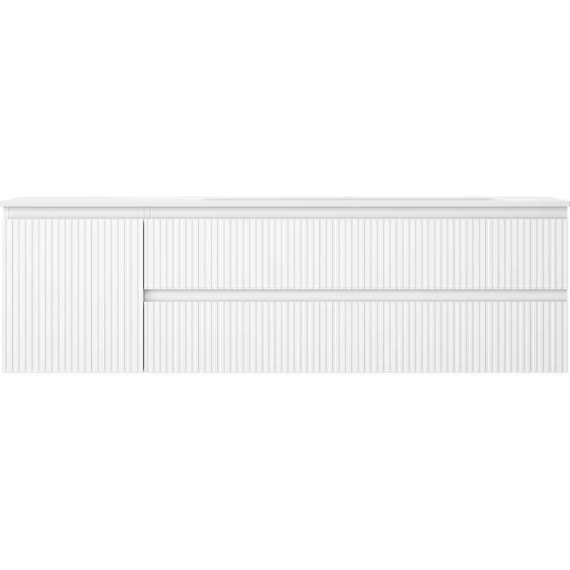 Mexen Rivel dulap baie 160 cm cu chiuvetă Vela dreapta, 2S, 1D, canelată, alb mat - 91A23-16047-3-BBFFF01-W23P01