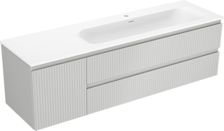 Mexen Rivel dulap baie 160 cm cu lavoar Vela dreapta, 2S, 1D, cu relief, gri/alb mat - 91A23-16047-3-BBFFF62-W23P01