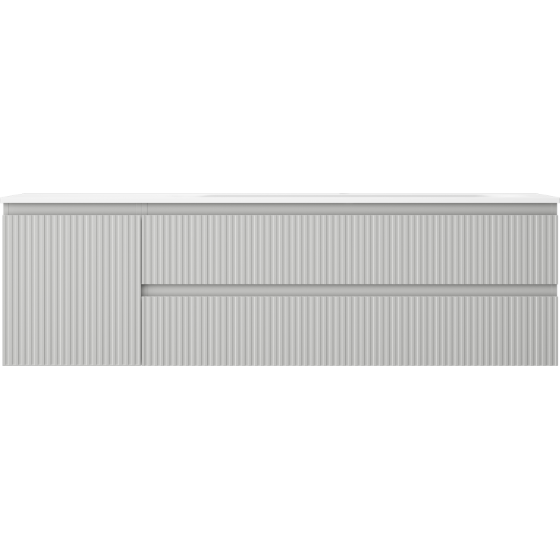 Mexen Rivel dulap baie 160 cm cu lavoar Vela dreapta, 2S, 1D, cu relief, gri/alb mat - 91A23-16047-3-BBFFF62-W23P01