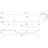 Mexen Rivel 160 cm-es fürdőszobai szekrény Vela jobbra, 2S, 1D, bordázott, fekete matt - 91A23-16047-3-BBFFF71-W23P71