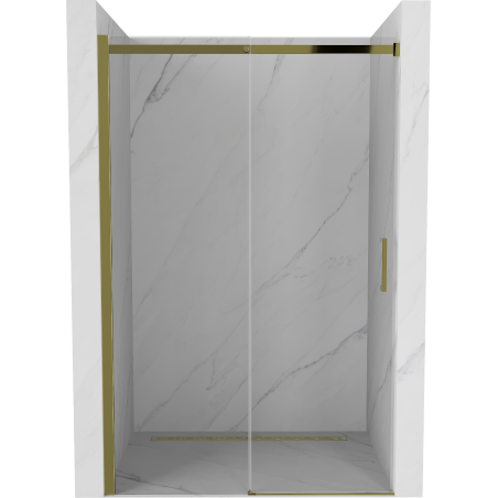 Mexen Omega tolóajtós zuhanykabin 120 cm, átlátszó, arany - 825-120-000-50-00