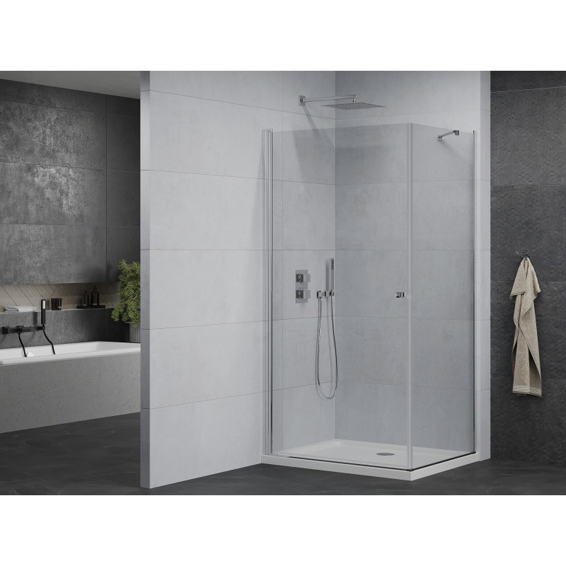 Mexen Pretoria cabina de duș cu uși batante 70 x 110 cm, transparent, crom + cadă Flat - 852-070-110-01-00-4010