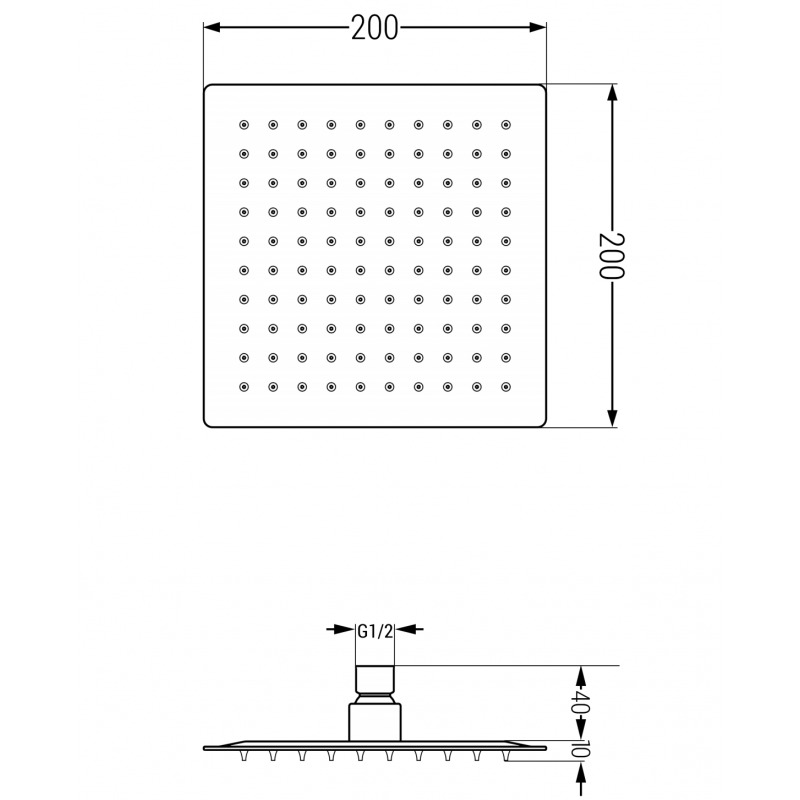 Mexen Slim cap de duș de ploaie 20 x 20 cm, crom - 79120-00