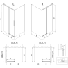Mexen Rox tolóajtós zuhanykabin jobb 105 x 110 cm, fekete rácsos, fekete - 8C2-105-110-70-77-P