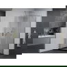 Mexen Pretoria cabină de duș cu balamale 70 x 70 cm, Transparent, Crom + cadă pentru duș Flat, Neagră - 852-070-070-01-00-4070