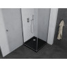 Mexen Pretoria nyíló zuhanykabin 70 x 70 cm, átlátszó, króm + Flat zuhanytálca, fekete - 852-070-070-01-00-4070