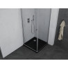 Mexen Pretoria cabina de duș cu uși batante 80 x 80 cm, transparent, crom + cadă Flat, negru - 852-080-080-01-00-4070