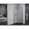 Mexen Pretoria cabina de duș cu uși batante 80 x 80 cm, transparent, crom + cadă Flat, negru - 852-080-080-01-00-4070
