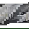 Mexen Pretoria cabină de duș cu balamale 90 x 90 cm, Transparent, Crom + cadă pentru duș Flat, Neagră - 852-090-090-01-00-4070
