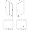 Mexen Rox uși de duș glisante 155 cm, transparent, crom - 8C2-155-000-01-00