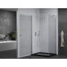 Mexen Pretoria cabină de duș pivotantă 100 x 80 cm, transparent, crom + cadă Flat, negru - 852-100-080-01-00-4070