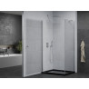 Mexen Pretoria cabina de duș rabatabilă 100 x 80 cm, transparent, crom + cadă de duș Flat, negru - 852-100-080-01-00-4070