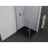 Mexen Pretoria cabină de duș pivotantă 100 x 80 cm, transparent, crom + cadă Flat, negru - 852-100-080-01-00-4070
