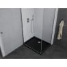 Mexen Pretoria cabină de duș pivotantă 100 x 80 cm, transparent, crom + cadă Flat, negru - 852-100-080-01-00-4070